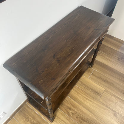 Antique solid wood console table – late 19th / early 20th century