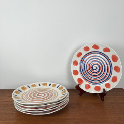 Set de 6 assiettes plates modernes H&H, modèle Boho,  Italie