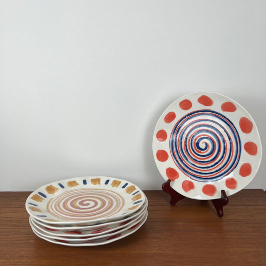 Set de 6 assiettes plates modernes H&H, modèle Boho,  Italie