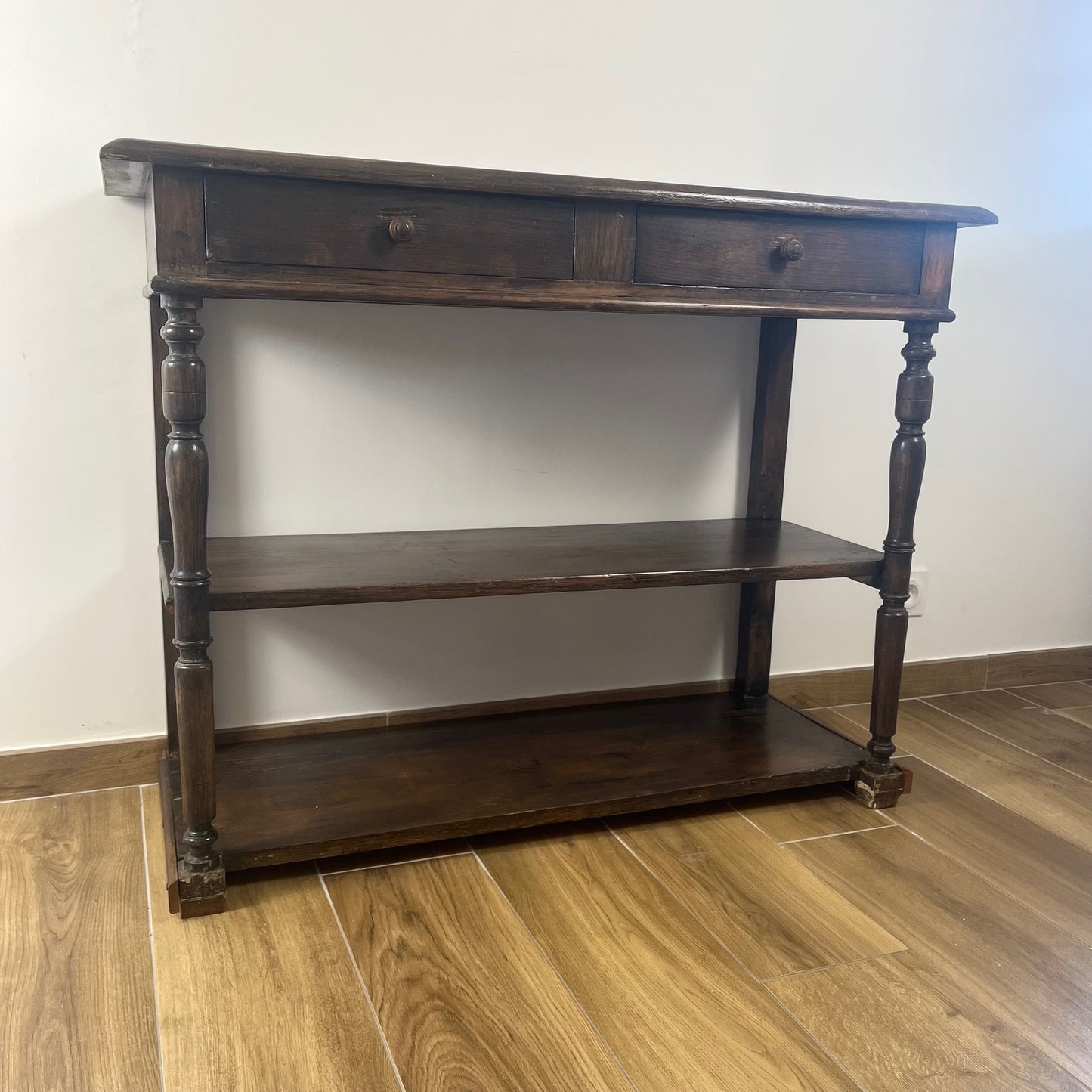 Antique solid wood console table – late 19th / early 20th century