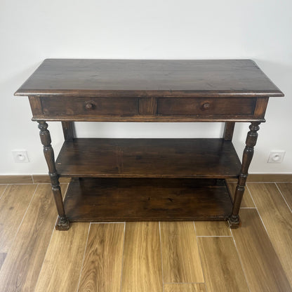 Antique solid wood console table – late 19th / early 20th century