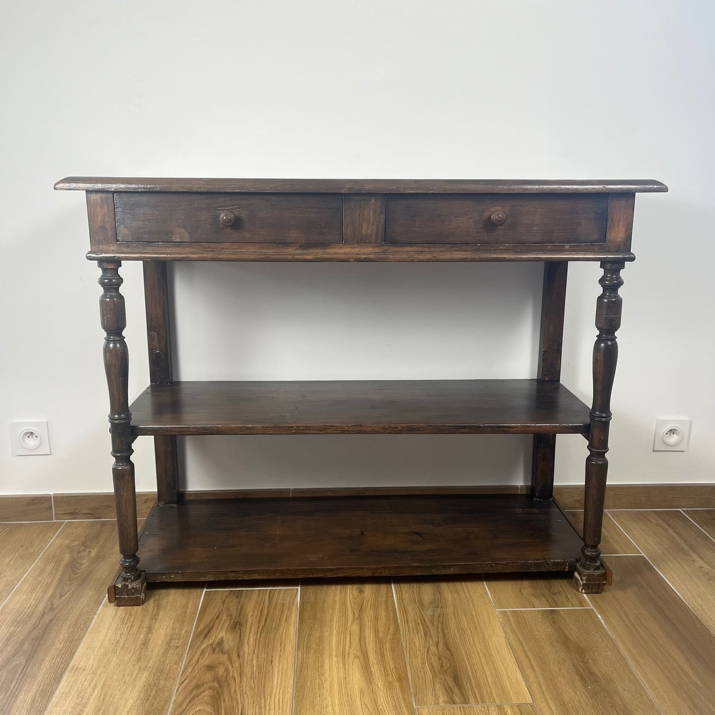 Antique solid wood console table – late 19th / early 20th century