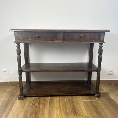 Antique solid wood console table – late 19th / early 20th century