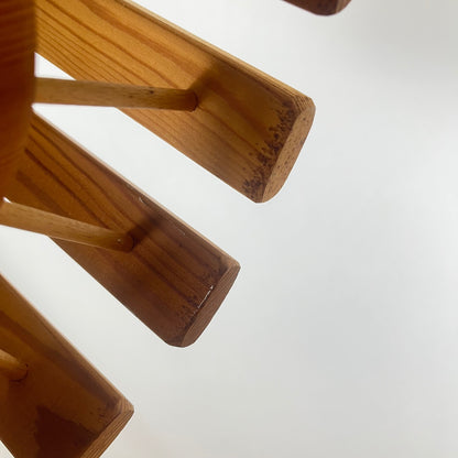 Mid-century modern Scandinavian style pine pendant light, 1970