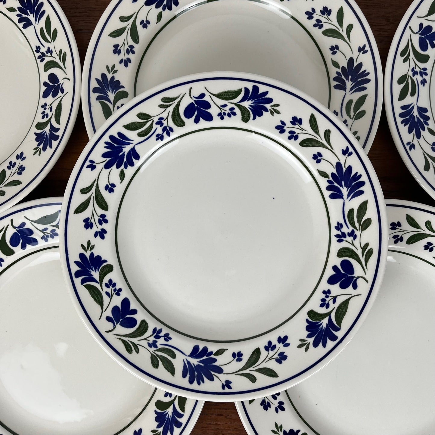 Set de 6 assiettes à dessert Churchill England ,motif fleur, 1970