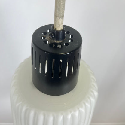 Vintage MCM glass and metal rod pendant light