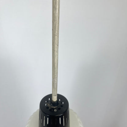 Vintage MCM glass and metal rod pendant light