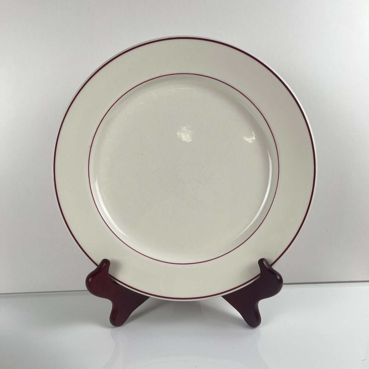 Lot de 6 assiettes plates Villeroy & boch, liseré bordeaux / violet, XXe