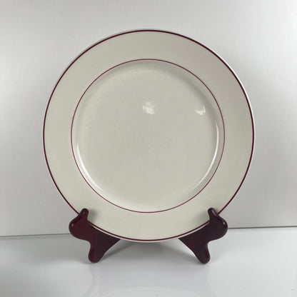 Lot de 6 assiettes plates Villeroy & boch, liseré bordeaux / violet, XXe
