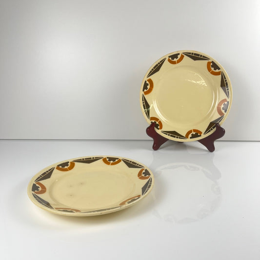 Duo d'assiettes à dessert Art Deco Badonviller, 1920/1930