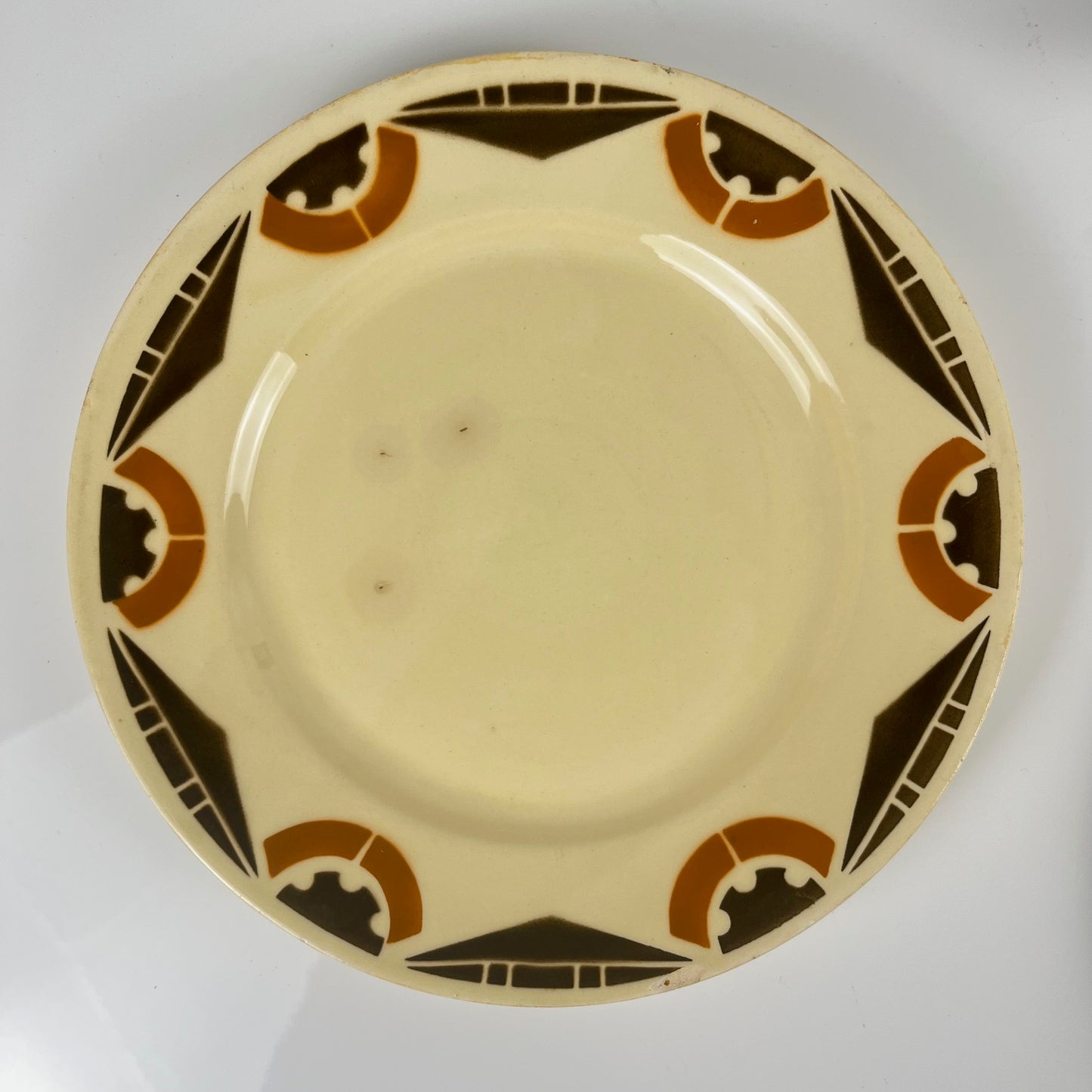 Duo d'assiettes à dessert Art Deco Badonviller, 1920/1930