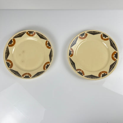 Duo d'assiettes à dessert Art Deco Badonviller, 1920/1930