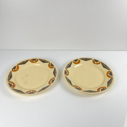 Duo d'assiettes à dessert Art Deco Badonviller, 1920/1930