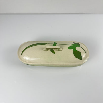 Sarreguemines toilet / soap box, Art Nouveau style, late 19th-early 20th century