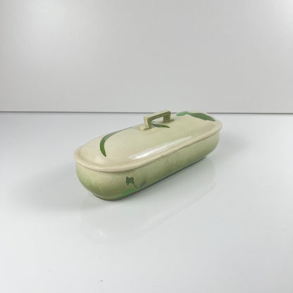 Sarreguemines toilet / soap box, Art Nouveau style, late 19th-early 20th century