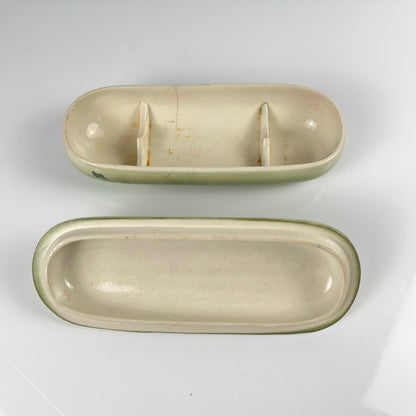 Sarreguemines toilet / soap box, Art Nouveau style, late 19th-early 20th century