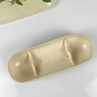 Sarreguemines toilet / soap box, Art Nouveau style, late 19th-early 20th century
