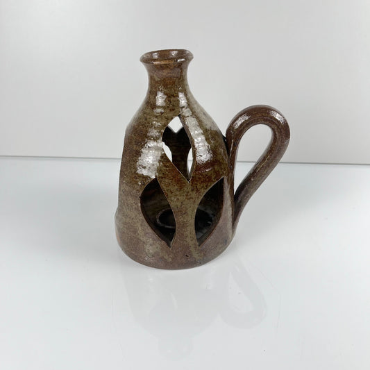 Lanterne ancienne en grès, marron , 1960