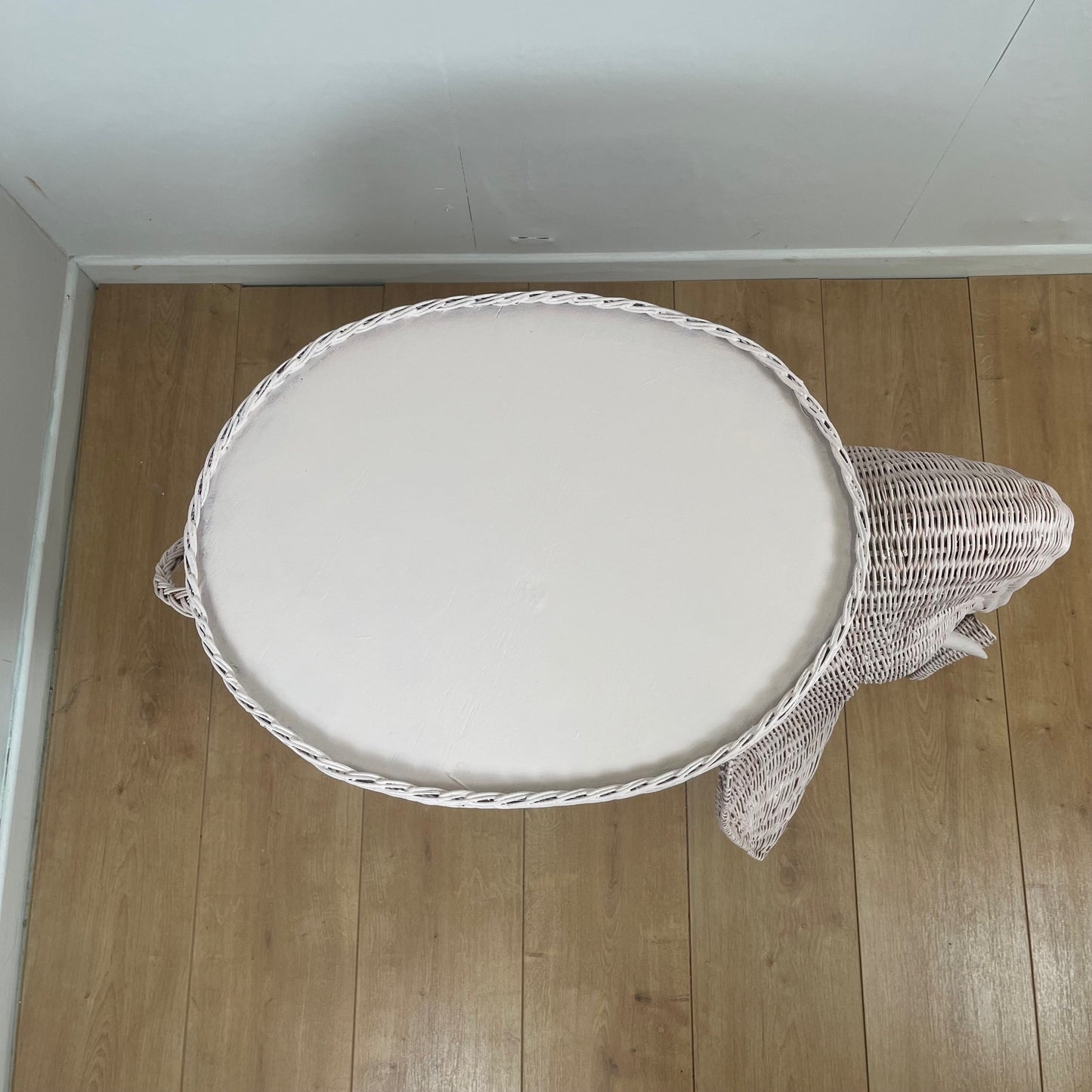 Table d’appoint vintage en rotin en forme d'éléphant, att. à Vivai del Sud, italie, 1960 - 1970