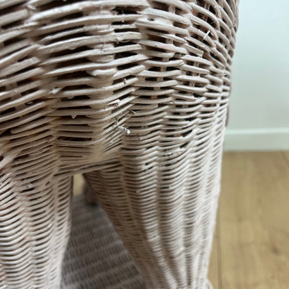 Table d’appoint vintage en rotin en forme d'éléphant, att. à Vivai del Sud, italie, 1960 - 1970