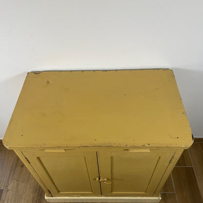 Antique butter-yellow kitchen dresser, late 19th - early 20th century