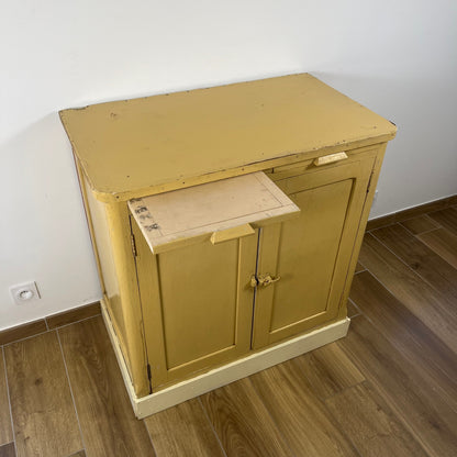 Antique butter-yellow kitchen dresser, late 19th - early 20th century