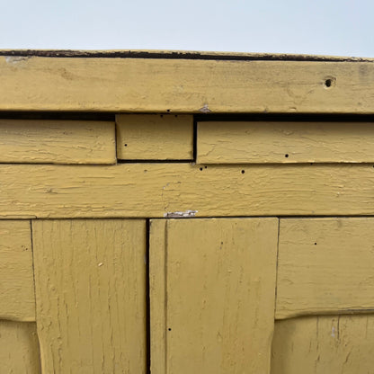 Antique butter-yellow kitchen dresser, late 19th - early 20th century