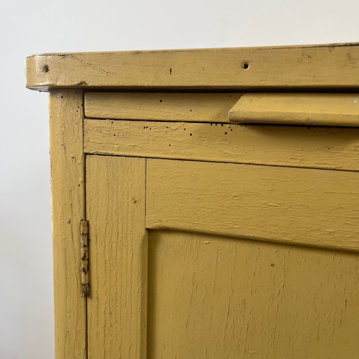 Antique butter-yellow kitchen dresser, late 19th - early 20th century