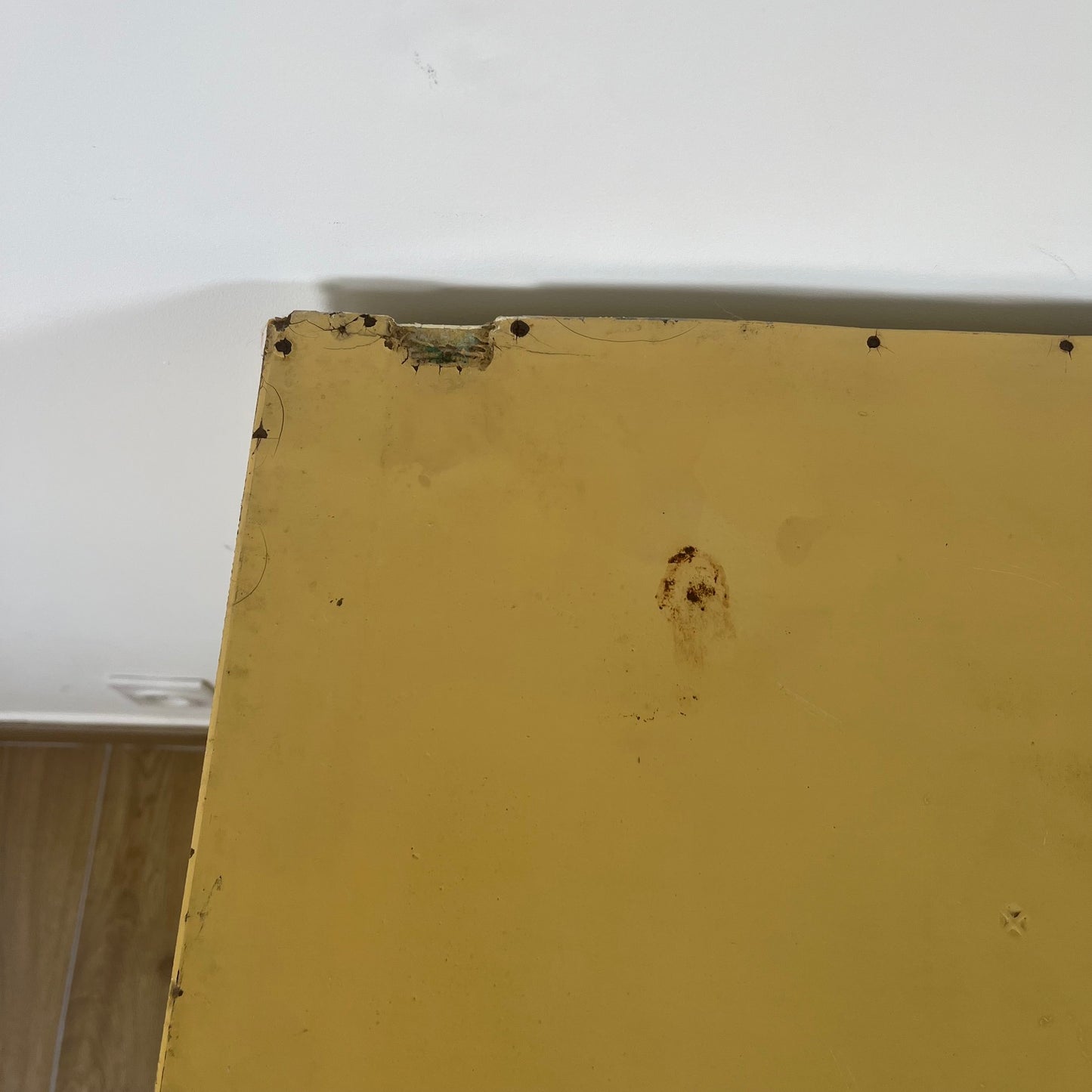 Antique butter-yellow kitchen dresser, late 19th - early 20th century