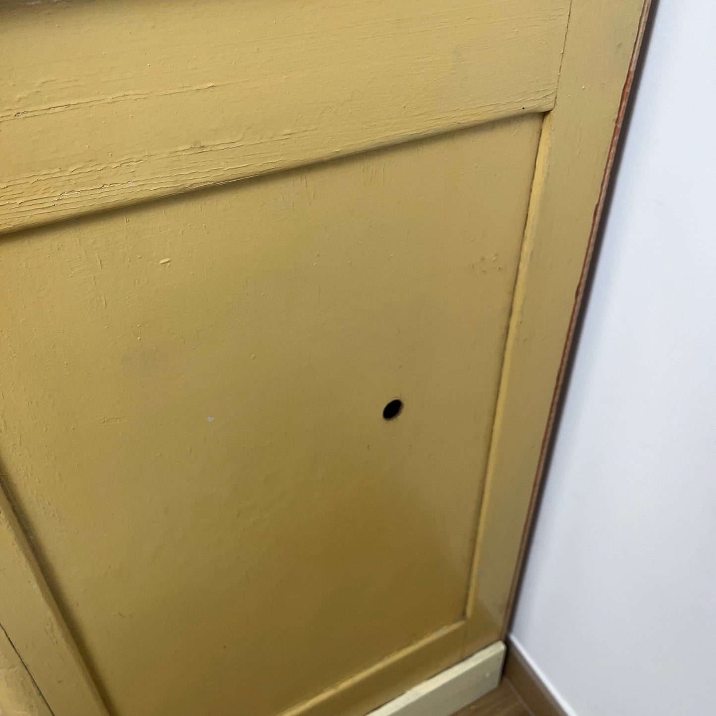 Antique butter-yellow kitchen dresser, late 19th - early 20th century