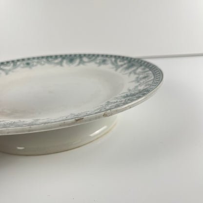 Cake stand, ironstone, "Wilbur" pattern, Moulins des Loups, late 19th - early 20th century.