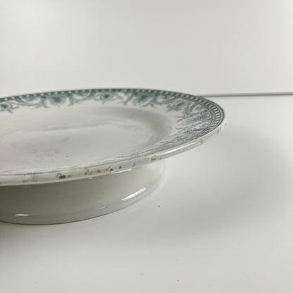 Cake stand, ironstone, "Wilbur" pattern, Moulins des Loups, late 19th - early 20th century.