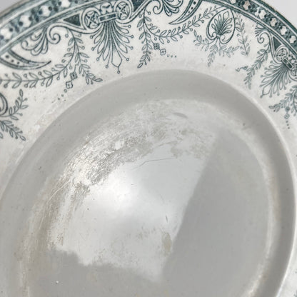 Cake stand, ironstone, "Wilbur" pattern, Moulins des Loups, late 19th - early 20th century.