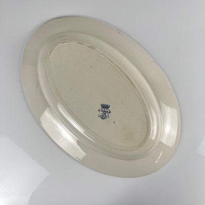 "Tunis" oval dish by Longwy, late 19th century.