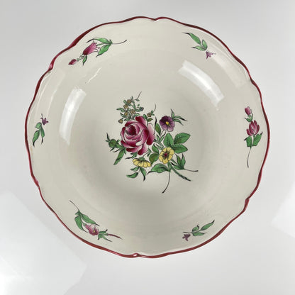 Salad bowl with scalloped rim, Réverbère pattern by KG Lunéville