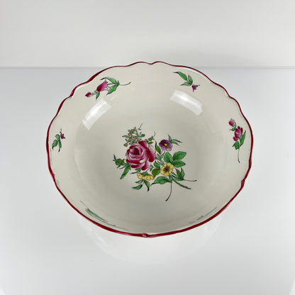 Salad bowl with scalloped rim, Réverbère pattern by KG Lunéville