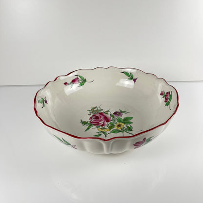 Salad bowl with scalloped rim, Réverbère pattern by KG Lunéville