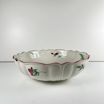 Salad bowl with scalloped rim, Réverbère pattern by KG Lunéville