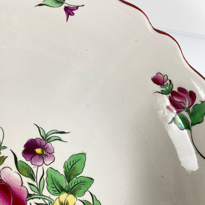 Salad bowl with scalloped rim, Réverbère pattern by KG Lunéville