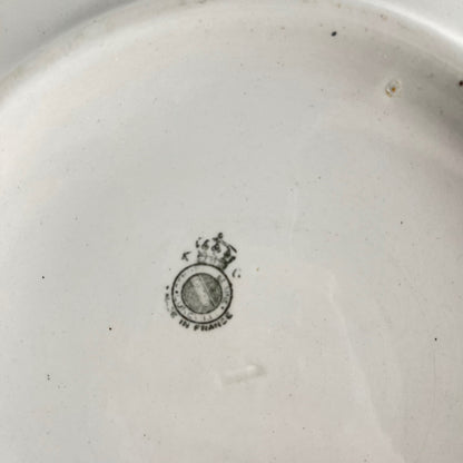 Salad bowl with scalloped rim, Réverbère pattern by KG Lunéville