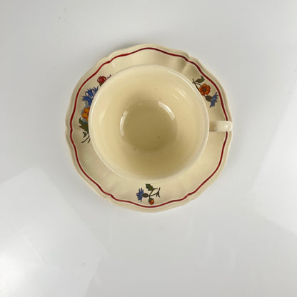 Tasse à déjeuner avec soucoupe,  "Agreste", Sarreguemines, 1960