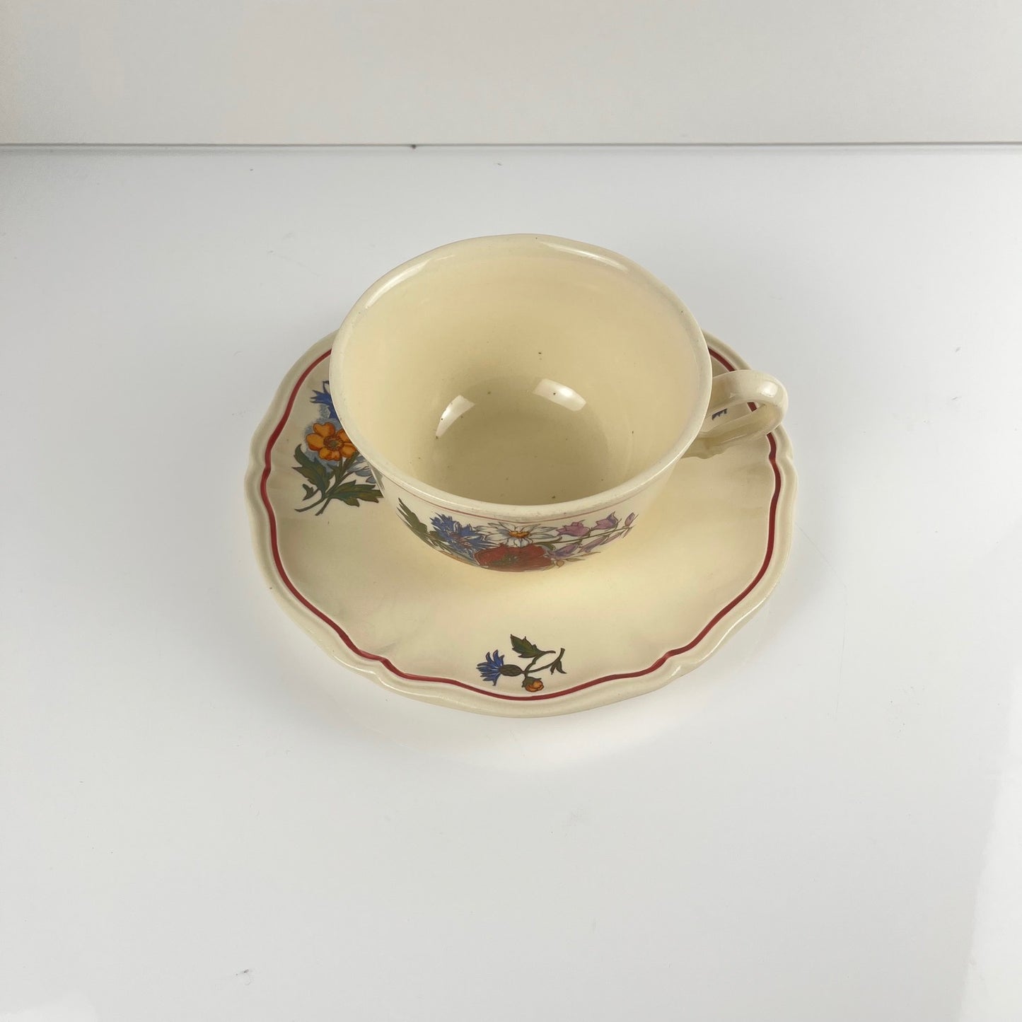Tasse à déjeuner avec soucoupe,  "Agreste", Sarreguemines, 1960