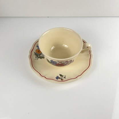 Tasse à déjeuner avec soucoupe,  "Agreste", Sarreguemines, 1960