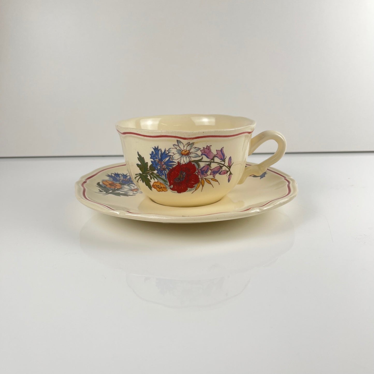 Tasse à déjeuner avec soucoupe,  "Agreste", Sarreguemines, 1960