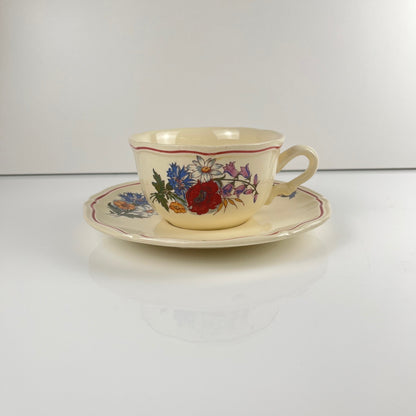 Tasse à déjeuner avec soucoupe,  "Agreste", Sarreguemines, 1960