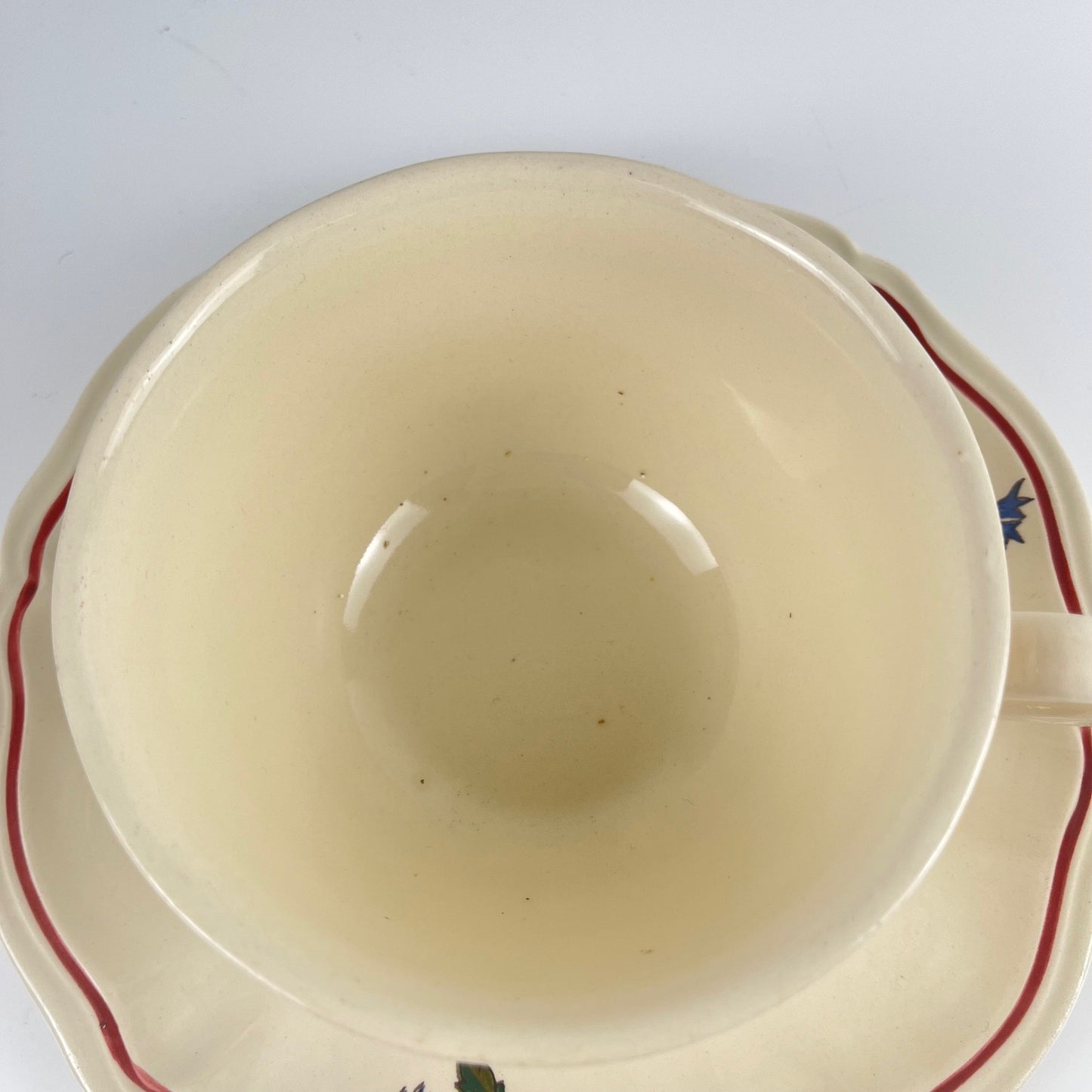 Tasse à déjeuner avec soucoupe,  "Agreste", Sarreguemines, 1960