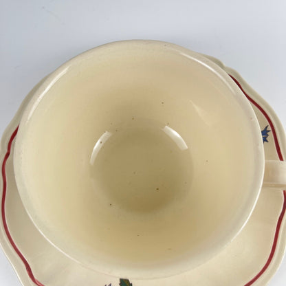 Tasse à déjeuner avec soucoupe,  "Agreste", Sarreguemines, 1960