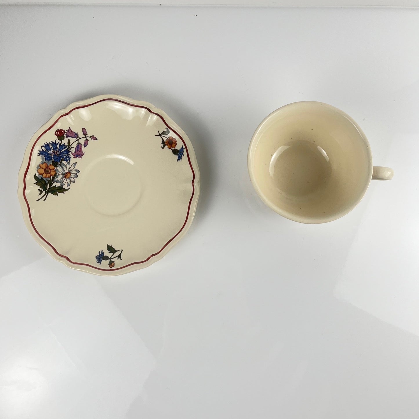 Tasse à déjeuner avec soucoupe,  "Agreste", Sarreguemines, 1960