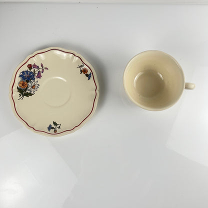 Tasse à déjeuner avec soucoupe,  "Agreste", Sarreguemines, 1960