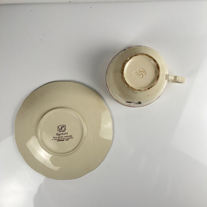 Tasse à déjeuner avec soucoupe,  "Agreste", Sarreguemines, 1960